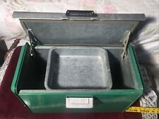 [RARE] VTG 1950,S? POLORON THERMASTER ALUMINUM GREEN COOLER 20”x12”x10 1/2”  picture