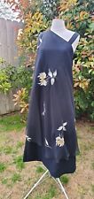 VINTAGE 1970's Black Maxi Dress, Scarf Detail, Wedding Guest, Hawaiian, Vacation picture