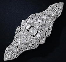 2.00CT Wonderful Vintage Bright Cut Cubic Zirconia Women's Fashion Brooch Pin picture