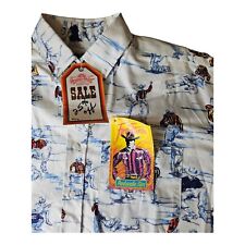 Vtg NOS Panhandle Slim Fire Storm Western Rodeo Shirt Mens Large Size 16.5 picture