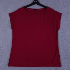 Talbots Shirt Womens Extra Large Dark Red Cap Sleeve Layered Stretch Boat Neck picture
