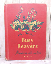 Vintage 1948 Busy Beavers Adventures Math Book, Illustrated Guide to Numbers picture