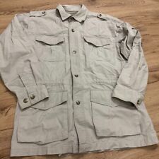 Cabelas Safari Series Shirt Mens XL Button Up Gray Canvas Jacket Hunting picture