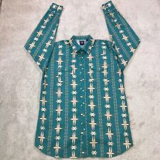 Vintage Panhandle Slim Pearl Snap XLT Tall Western Aztec Southwestern Turquoise picture