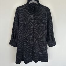 Damee Inc Swing Jacket Ruffle Collar Size XL Metallic Zebra Art To Wear Mod NEW picture
