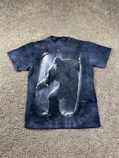 The Mountain Shirt Mens Medium Bigfoot Sasquatch Blue Tie Dye Short Sleeve picture