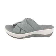 Cloudsteppers By Clarks Arla Dristi Sandals 6M Cushion Gray Soft Jersey Summer  picture