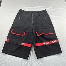 Vintage Y2K Marithe Francois Girbaud Baggy Jorts Jean Shorts Size 32 Black/Red picture