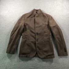 L.B.M. 1911 Blazer Men 36 Brown Unstructured 2 button Cotton Linen Surgeon Cuff picture