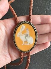 Vintage Western Cowboy Bola Bolo Tie For Men Wedding Necklace PU Leather Cord picture