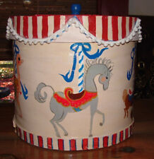 Vintage cheese box, hand painted folk art Heidi England carousel design  picture