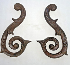Vintage Antique Architectural Decorative Ornamental Cast Iron Pair picture