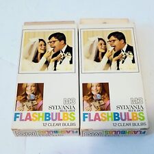 Sylvania Blue Dot Flashbulbs M3 New Old Stock Lot of 2 12 Bulbs Each Vintage picture