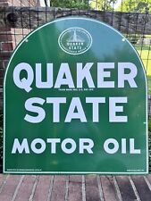 Vintage QUAKER STATE MOTOR OIL TOMBSTONE 2-SIDED SIGN  26 x 29 picture
