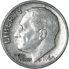 1960 (P) Roosevelt Dime 90% Silver Very Fine VF picture