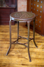 1940s Industrial Vintage UHL STEEL Toledo Metal Bar DRAFTING stool chair green picture