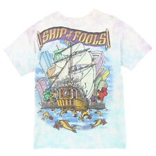 Vintage Grateful Dead Ship Of Fools Liquid Blue Tie Dye T-Shirt Size XL 1993 90s picture