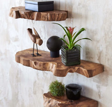 Rustic Wood Floating Shelf, Live Edge Wooden Shelf for Farmhouse Wall Decor picture