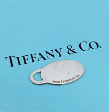 2001 Tiffany&Co 925 Sterling Silver Oval Tag Pendant SEE PIC-PREVIOUSLY ENGRAVED picture