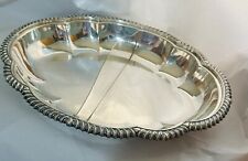 Vintage 1930-40s Sheffield Silver Divided Serving Bowl Made England Hallmarked picture