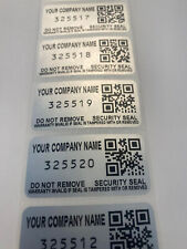 1000 CUSTOM PRINTED 2 INCH QR CODE SERIAL NUMBER SECURITY VOID LABELS picture