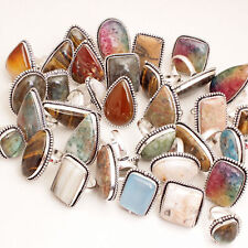 Labradorite & Mix Gemstone Wholesale Bulk Lot 925 Sterling Silver Plated Rings picture
