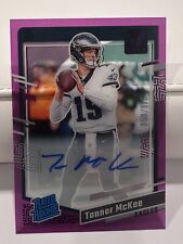 2023 Clearly Donruss Football Tanner McKee Rated Rookie Purple Auto  /175 picture