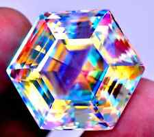 75 CT+ Rainbow Color Hexagon Cut Natural Mystic Topaz GIE Certified Gemstone picture