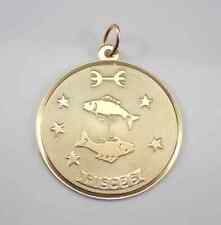 Vintage Estate 14K Yellow Gold Plated Silver Pisces Zodiac Char picture