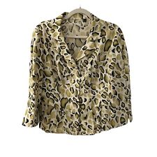 Carlisle Green Floral Blazer Jacket Linen Blend Size 12 Crop Career Work Casual picture