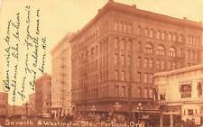 Vintage Postcard Business District Seventh & Washington St. Portland Oregon 1915 picture