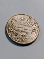 UNCIRCULETED 1900-1906 CHINA KWANGTUNG TWO DRAGON SILVER QUARTER COIN (5.1GR.) picture