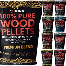 Kona Wood Pellets Variety Pack - (8) 1 lb Resealable Bags - Premium 100% Wood picture