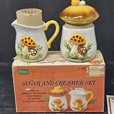 Vintage 1976 Sears Roebuck & Co Merry Mushroom Sugar and Creamer Set Japan NOS picture