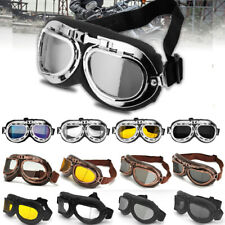 Retro Motorcycle Goggles Aviator Pilot Vintage Flying Eyewear Glasses Helmet ATV picture