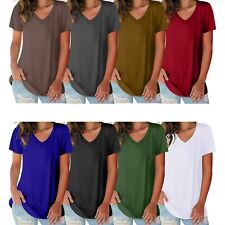 1-Pack Women's Soft Basic V-Neck Short Sleeve Shirts ( Plus Sizes Available) picture