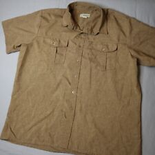 Vintage Haband Button Shirt Mens XXL Tan Short Sleeve Western Casual Work Wear picture