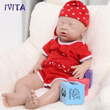 IVITA 18 inch Eyes-closed Baby Doll Girl Full Body Soft Silicone Lifelike Reborn picture