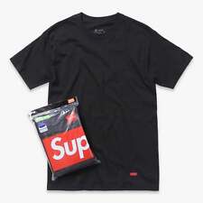 Supreme x Hanes Tagless Tees (3 Pack) Black SS24 T-Shirt Top Mens Unisex picture