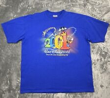 Vintage Walt Disney World 2001 T-Shirt Mens XL Blue Mickey Donald Goofy Pluto picture