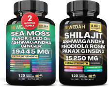 Sea Moss, Black Seed Oil, Ashwagandha, Turmeric, Ginger, All in 1, 120 Caps USA  picture