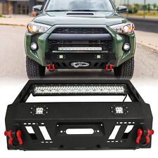 For 2010-2020 Toyota 4Runner Stubby Steel Front Bumper w/Winch Plate LED Lights picture
