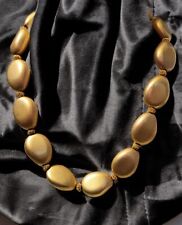 Vintage Anne Klein STATEMENT Necklace BRUSHED Gold Tone Toggle 80s 90s Chunky... picture