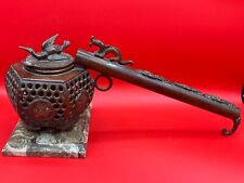 Antique  Japanese YATATE Inkwell  Brush Holder Bronze  CALLIGRAPHY picture