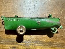 Vintage 1930's green cast Iron speed boat pull toy ? ACWilliams picture
