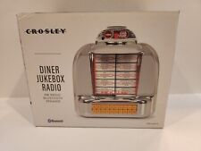 Open Box Crosley CR1120A-SI Diner Jukebox Tabletop Bluetooth Radio - Silver  picture