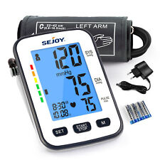 SEJOY Automatic Blood Pressure Monitor Upper Arm Voice Backlit BP Cuff Machine picture