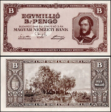 HUNGARY Egymillio 1 MILLION 1,000,000 B-PENGO Banknote(1 Quintillion) 1946 aUNC picture