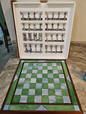 Vintage royal stained glass metal wood chess set game rare retro design  picture