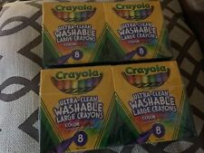 New Crayola Ultra-Clean Washable Large Crayons ColorMax 16-Packs 8-Crayons/Pack picture